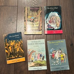 The Chronicles Of Narnia C.S. Lewis Vintage 1970's Paperbacks Puffin Book Set